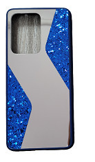 Husa silicon oglinda si sclipici ( glitter) Samsung S20 Ultra , Albastru foto