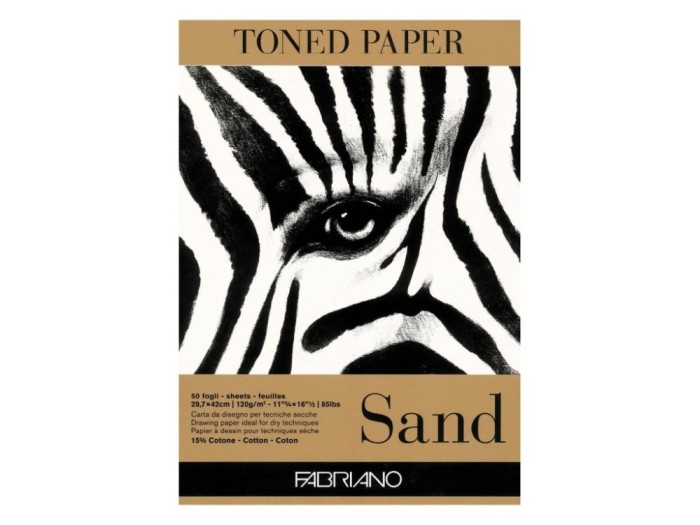 Bloc desen Toned Paper Sand, A3, 120g, 50 file, fara spirala Fabriano