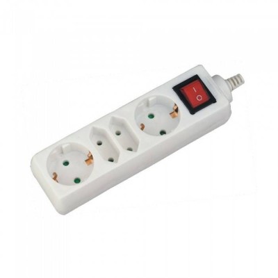 Prelungitor 4 cai cu intrerupator 1.5M (3G1.5MM2) ALB V-tac foto