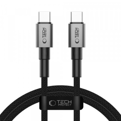 Cablu Date si Incarcare USB-C - USB-C Tech-Protect Ultraboost DNA, 60W, 1m, Gri foto