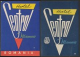Romania anii 60 - Set 2 vignete de bagaje Hotel CENTRAL din Mamaia (varietati), ONT Carpati, etichete hoteliere, promovare turistica