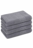 Cumpara ieftin Set 4 Prosoape Baie Lux Bumbac 100% Gri 550 GSM- 70x130 Cm