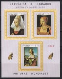 Ecuador 1967 - Picturi de D&uuml;rer, Rafael și van der Weyden, Colita NDT, MNH