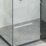 vidaXL Drenaj pentru duș cu design pe linie Argintiu 60 cm 42015956