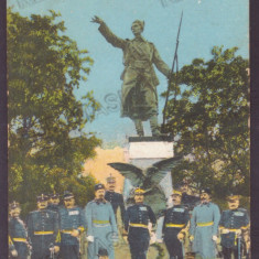 3024 - TURNU-MAGURELE Teleorman, Statue Military Romania - old postcard - unused