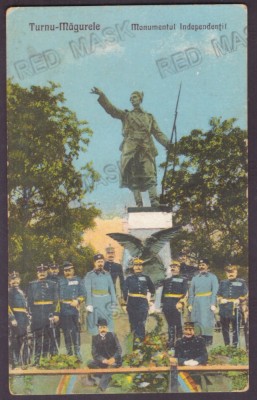 3024 - TURNU-MAGURELE Teleorman, Statue Military Romania - old postcard - unused foto