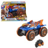HOT WHEELS MONSTER TRUCK SHARKS VS DINOS MASINA CU TELECOMANDA TIGER SHARK CLIMBER