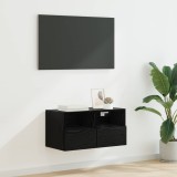 vidaXL Dulap TV de perete Stejar Negru 60 x 30 x 30 cm Lemn compozit 882926