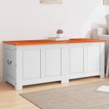 Cufăr Depozitare Lemn Acacia vidaXL Maro Alb 150x55x57cm Lada Banchetă Multifuncțională