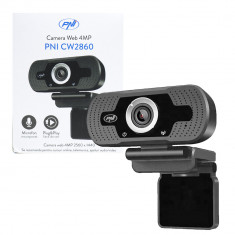 Resigilat : Camera Web PNI CW2860 Full HD 4MP, USB, Clip-on, Microfon incorporat,