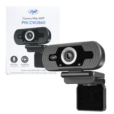 Resigilat : Camera Web PNI CW2860 Full HD 4MP, USB, Clip-on, Microfon incorporat, foto