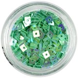 Pătrate verde turcoaz - decoraţiune nail art cu gaură, INGINAILS