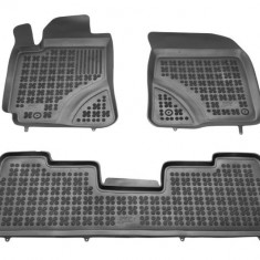 Set covorase auto din cauciuc Toyota Corolla Verso (Zer/Zze), 06.2004-03.2009, negru, presuri tip tavita, Rezaw elastomer 201418, Aftermarket