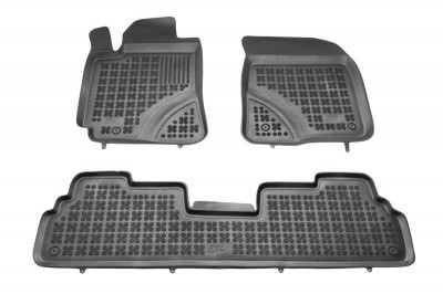 Set covorase auto din cauciuc Toyota Corolla Verso (Zer/Zze), 06.2004-03.2009, negru, presuri tip tavita, Rezaw elastomer 201418, Aftermarket foto