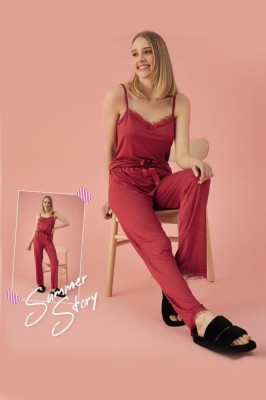 Pijama Dama Cu Dantela Din 2 Piese II - XL(42), Bleumarin foto