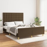 VidaXL Cadru de pat fără saltea, maro &icirc;nchis, 140x200 cm, textil 3125384
