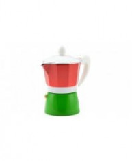 Fierbator cafea aluminiu 3persoane rosu-verde foto