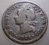 J.439 REPUBLICA DOMINICANA 10 CENTAVOS 1944 ARGINT