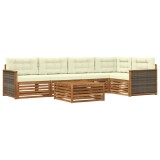 vidaXL Set de canapele de exterior cu pernă 6 pcs Natural și Crem 3383378