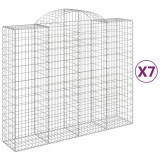 Cumpara ieftin Cosuri gabion arcuite 7 buc, 200x50x160/180 cm, fier galvanizat