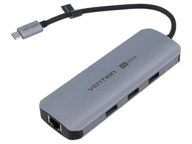Hub USB USB 3.0 PnP gri 9 porturi negru