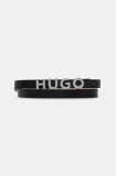 HUGO curea de piele femei, culoarea negru, 50536876