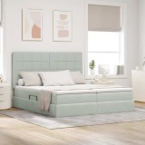 Cumpara ieftin Pat cu storage Gri deschis 180 x 200 cm Catifea