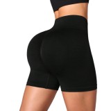 Colanti Scurti Negri Talie Inalta Push Up - M, Fitness, Yoga, Casual