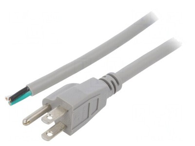 Cablu Alimentare NEMA 5-15 3x16AWG 1.5m Gri 13A foto