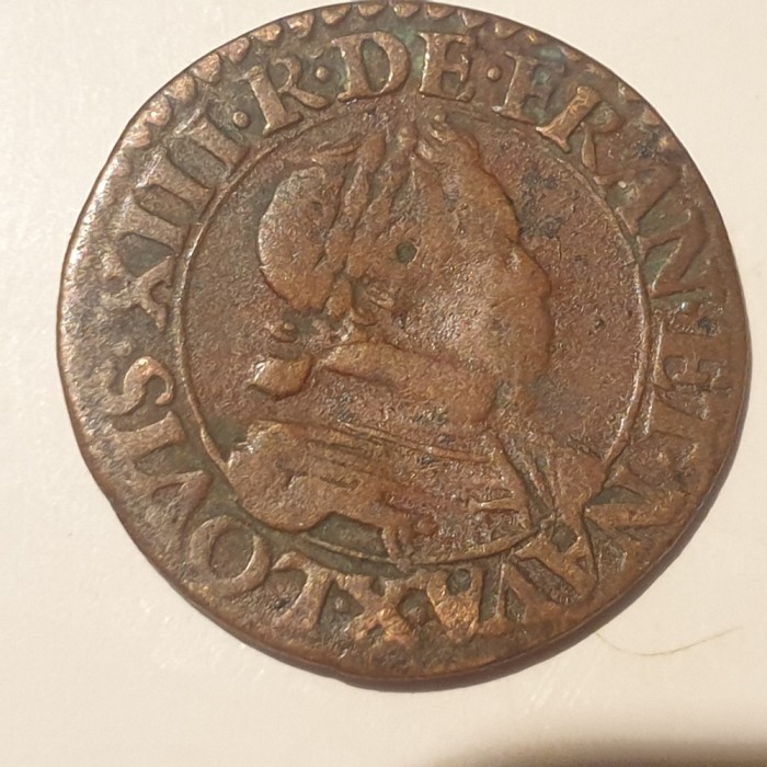 Franța Double Tournois 1614 X / Amiens Ludovic Xlll