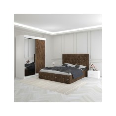 Dormitor Eric Maro Cu Dulap Tapitat 160x200cm