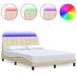 Cumpara ieftin Cadru de pat fara saltea, Hanko, crem, 120x200 cm, textil