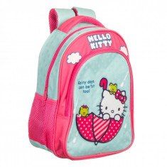 Set ghiozdan gradinita si umbrela pentru fetite, model Hollo Kitty, 24x12x31 cm foto