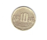 Moneda Peru 10 centimos 2018, stare buna, curata