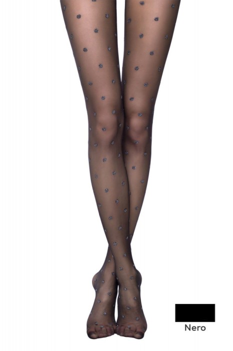 Ciorap subțire cu model picățele &quot;Diamant&quot;, Conte Fantasy Brilliant AW 19-20 - Nero, 2-S Standard