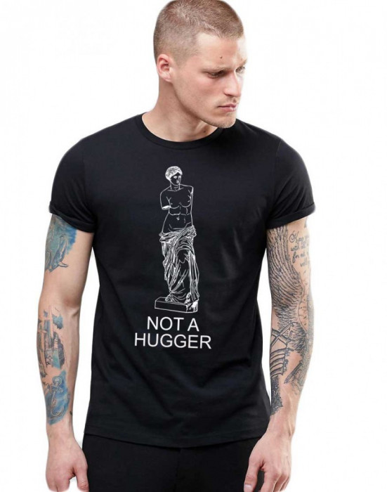 Tricou barbati negru - Not a hugger - M