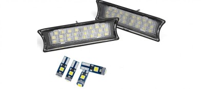 Set Lampi Plafoniera Dedicate Fata si Spate cu LED pentru BMW E60/E65/E66/E87 si 4 Becuri LED T10 foto