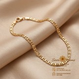 Bratara Figaro Unisex , 21 cm, 5 mm, placata cu aur 18K Brazilia
