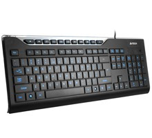 Tastatura A4Tech KD-800L neagra USB (lumina albastra), SUA foto