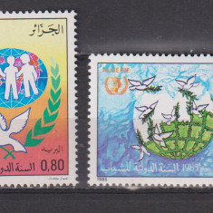 ANUL INTERNATIONAL AL TINERETULUI 1985 ALGERIA MI. 885-886 MNH