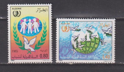 ANUL INTERNATIONAL AL TINERETULUI 1985 ALGERIA MI. 885-886 MNH foto