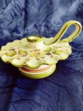 Cumpara ieftin Suport lum&acirc;nare, ceramică pictată, veche