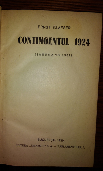 contingentul 1924- E. Glaeser-[jahrgang 1902]-- an 1929