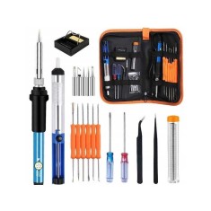 PIstol de lipit, 60W, set complet, 19 piese, accesorii, trusa de depozitare