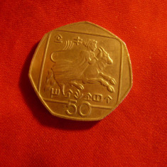 Moneda 50 Centi 1996 Cipru , Cu-Ni , cal. f.buna