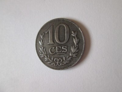 Luxemburg 10 Centimes 1921 moneda magnetica din fier foto