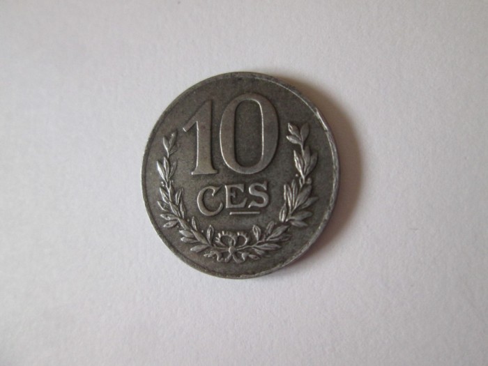 Luxemburg 10 Centimes 1921 moneda magnetica din fier