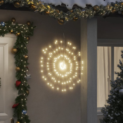 vidaXL Lumini stelare de Crăciun 140 LED-uri, 8 buc., alb cald, 17 cm foto