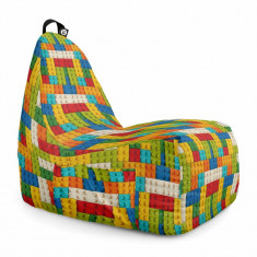 Fotoliu Puf Bean Bag tip Chill XL, Lego Tetris Verde