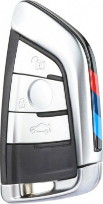 Carcasa Cheie BMW X5 3 Butoane SmartKey X6 Seria 7 Silver Cu M foto